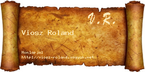 Viosz Roland névjegykártya
